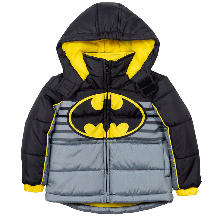 DC Comics Justice League Batman Zip Up Winter Coat Puffer Jacket - imagikids