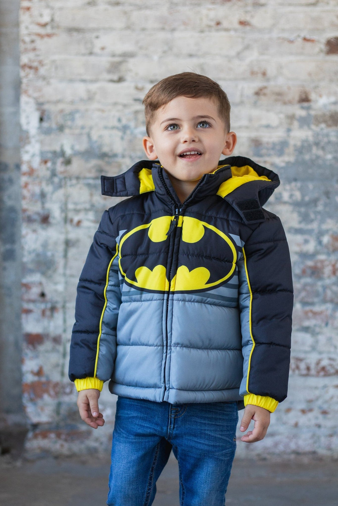 DC Comics Justice League Batman Zip Up Winter Coat Puffer Jacket - imagikids