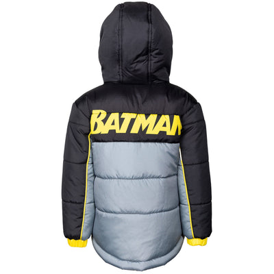 DC Comics Justice League Batman Zip Up Winter Coat Puffer Jacket - imagikids