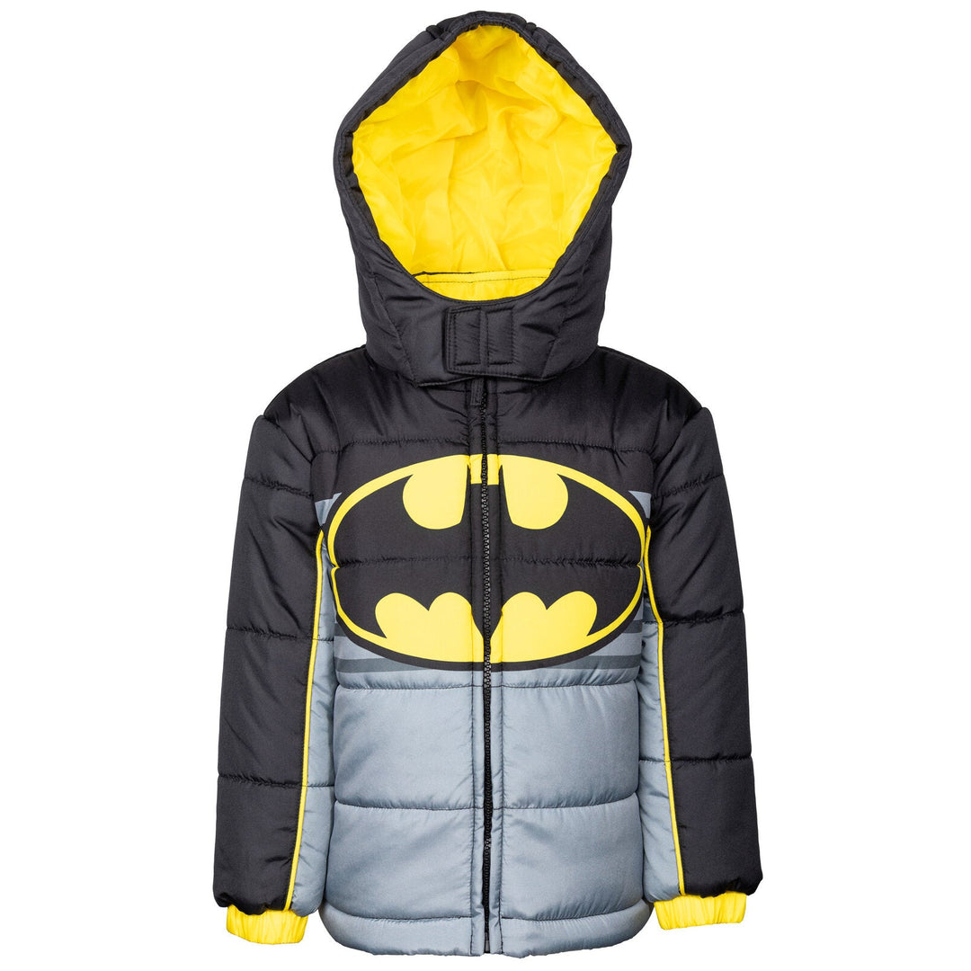 DC Comics Justice League Batman Zip Up Winter Coat Puffer Jacket - imagikids