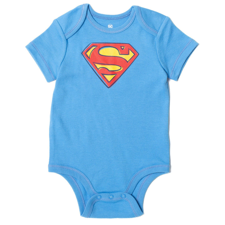 DC Comics Justice League Superman Bodysuit Pants and Hat 3 Piece Outfit Set - imagikids