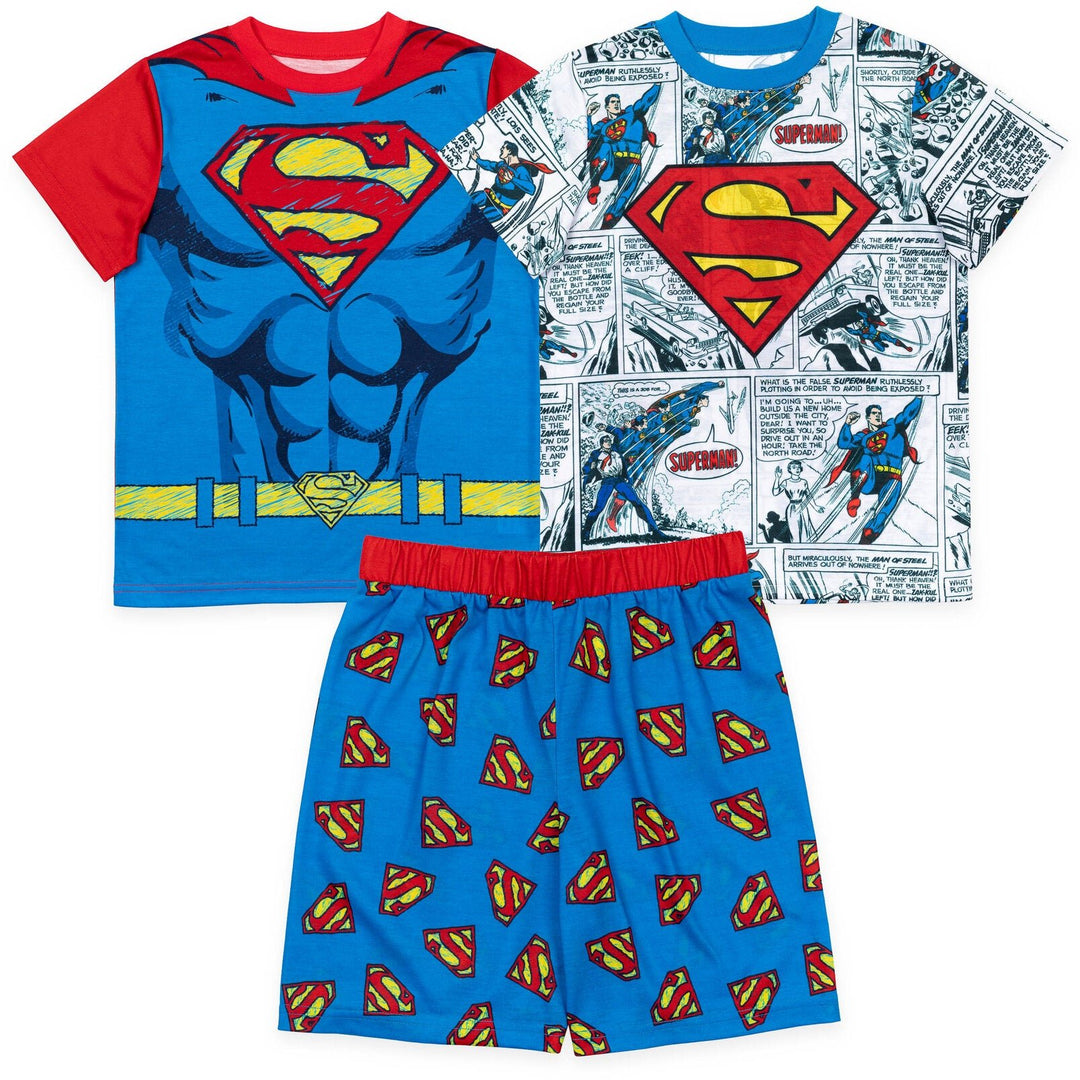 DC Comics Justice League Superman Cosplay Pajama Shirts and Shorts - imagikids