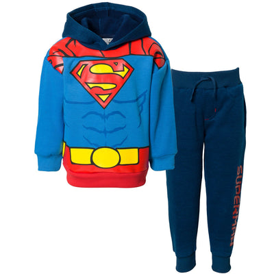 DC Comics Justice League Superman Fleece Pullover Hoodie and Pants Outfit Set - imagikids