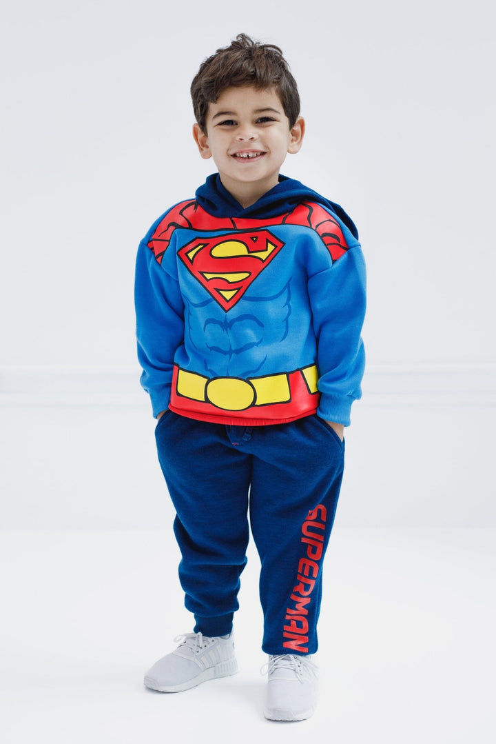 DC Comics Justice League Superman Fleece Pullover Hoodie and Pants Outfit Set - imagikids