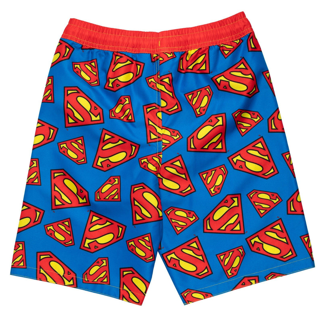 DC Comics Justice League Superman UPF 50+ Rash Guard Swim Trunks Outfit Set - imagikids