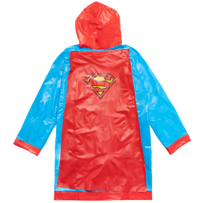 DC Comics Justice League Superman Waterproof Rain Jacket Cape and Umbrella 3 Piece Outfit Set - imagikids