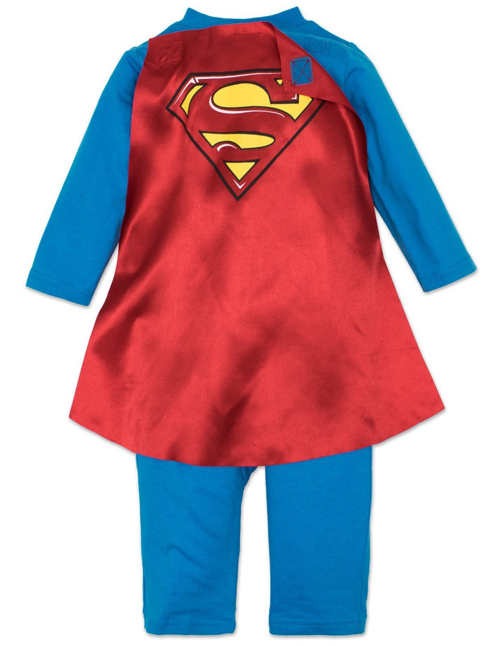 DC Comics Justice League Superman Zip Up Cosplay Costume Coverall and Cape - imagikids