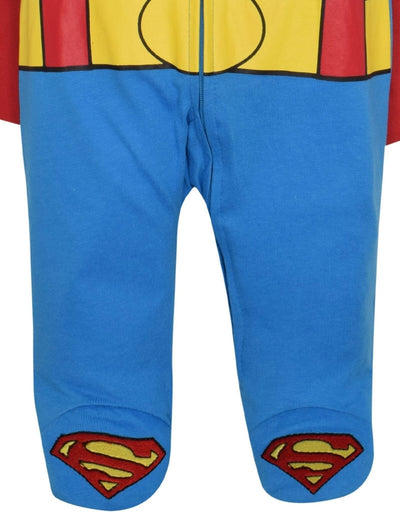 DC Comics Justice League Superman Zip Up Costume Coverall and Cape - imagikids