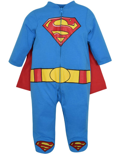 DC Comics Justice League Superman Zip Up Costume Coverall and Cape - imagikids