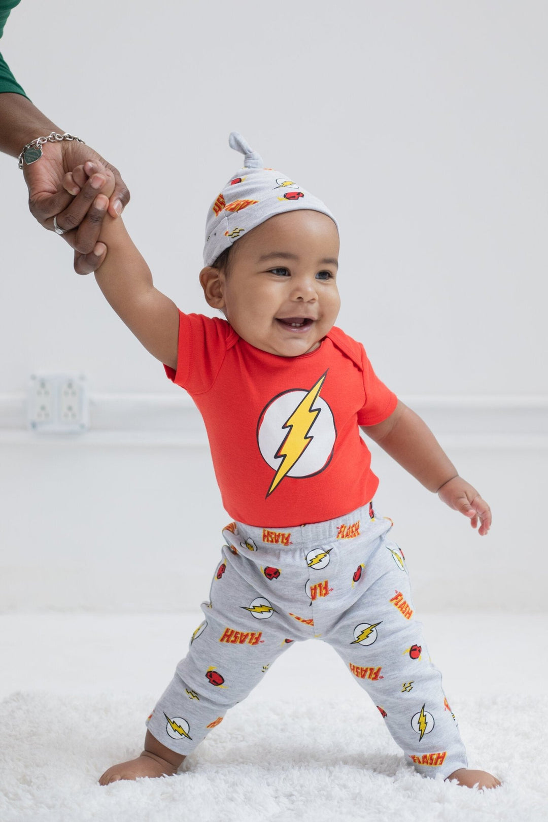 DC Comics Justice League The Flash Bodysuit Pants and Hat 3 Piece Outfit Set - imagikids