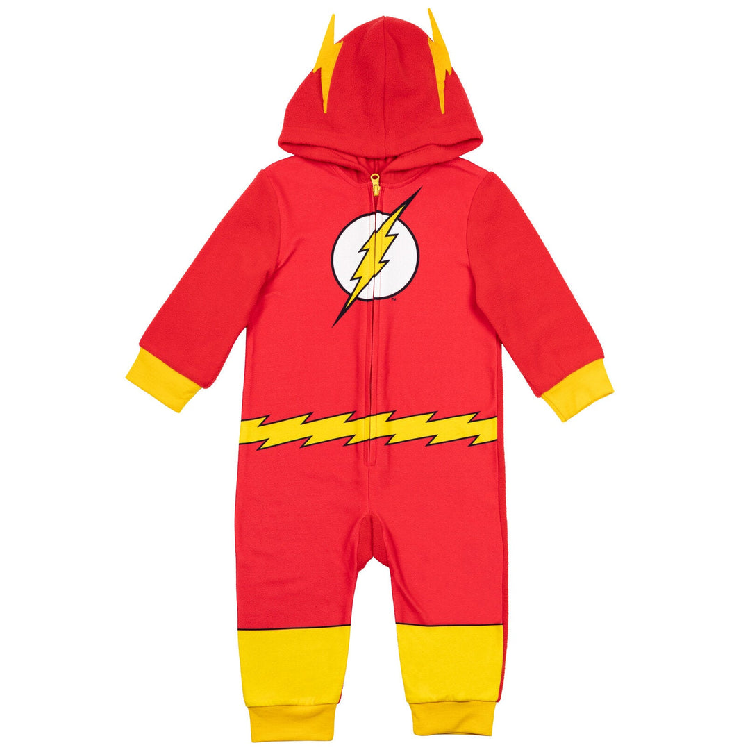 DC Comics Justice League The Flash Fleece Zip Up Pajama Coverall - imagikids