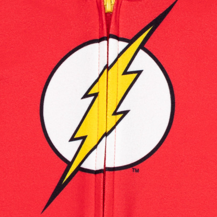 DC Comics Justice League The Flash Fleece Zip Up Pajama Coverall - imagikids