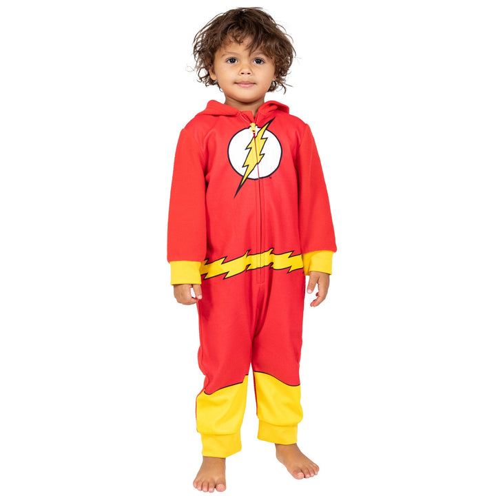 DC Comics Justice League The Flash Fleece Zip Up Pajama Coverall - imagikids