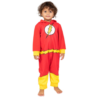 DC Comics Justice League The Flash Fleece Zip Up Pajama Coverall - imagikids