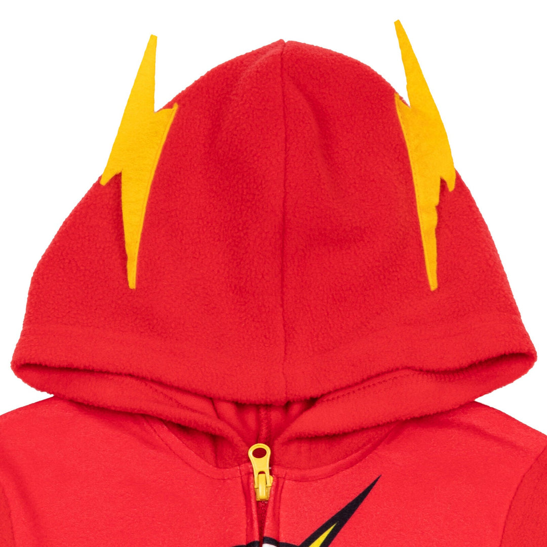 DC Comics Justice League The Flash Fleece Zip Up Pajama Coverall - imagikids