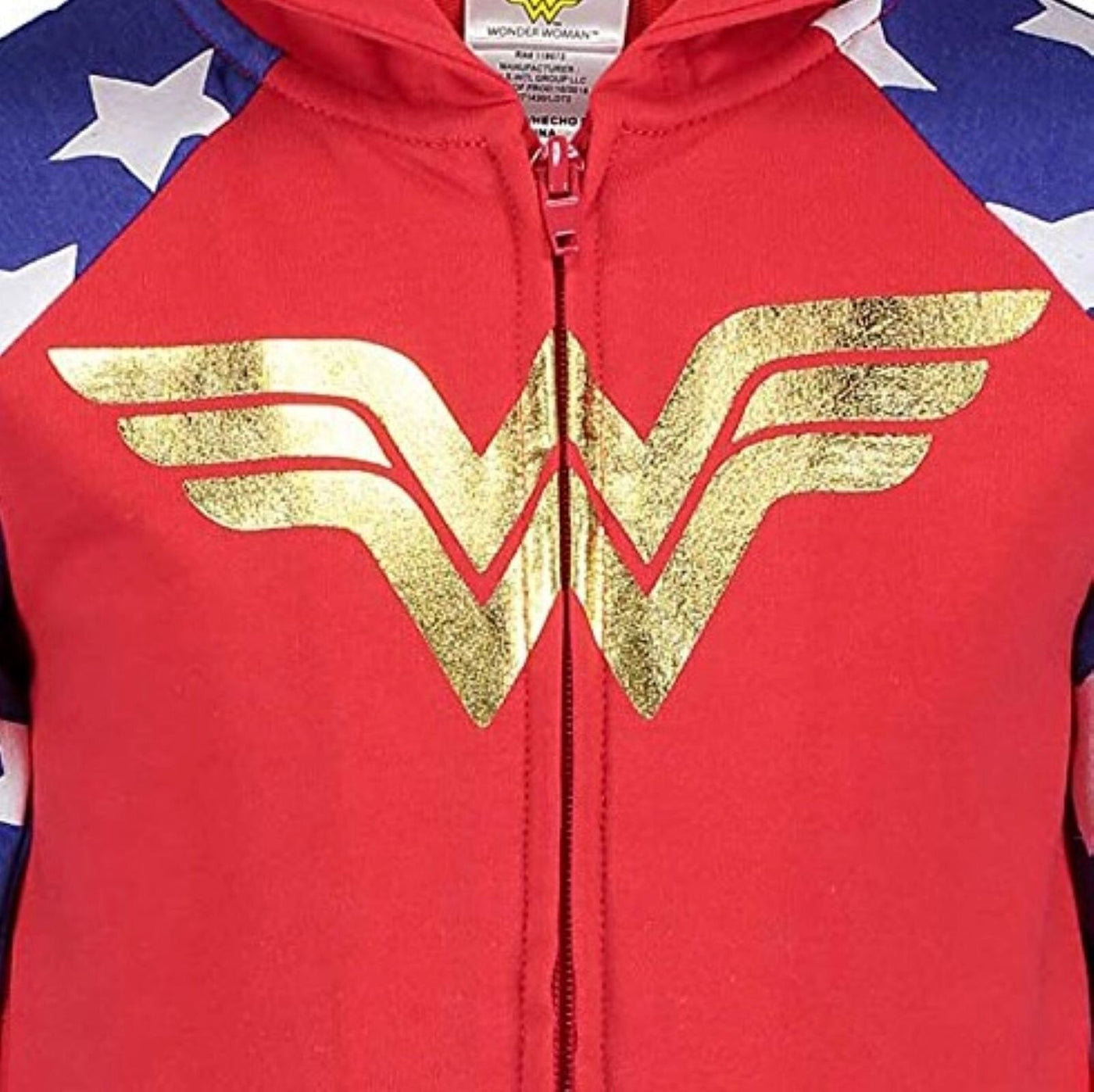 DC Comics Justice League Wonder Woman French Terry Zip Up Costume Hoodie - imagikids