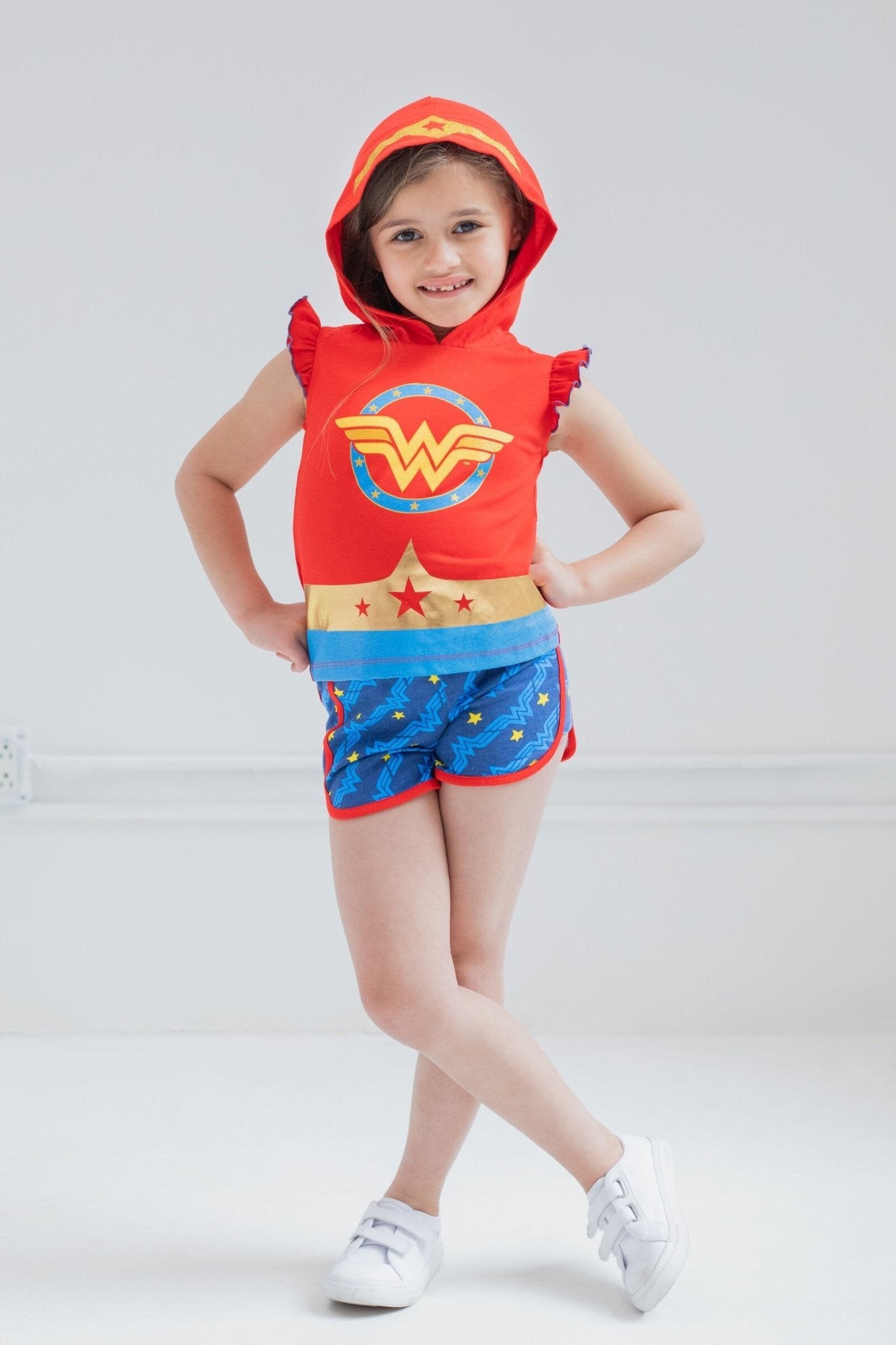 DC Comics Justice League Wonder Woman Tank Top and Active Retro Dolphin French Terry Shorts - imagikids