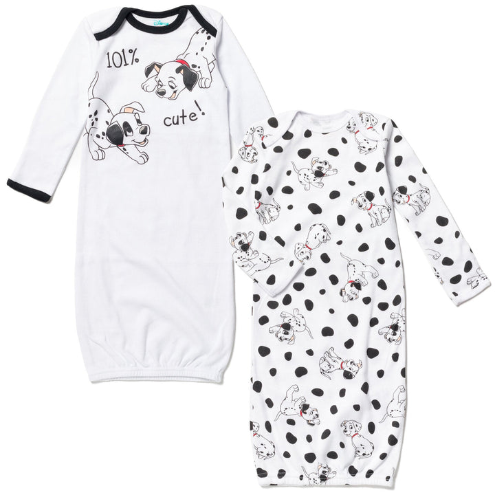 Disney 101 Dalmatians 2 Pack Long Sleeve Swaddle Sleeper Gowns - imagikids