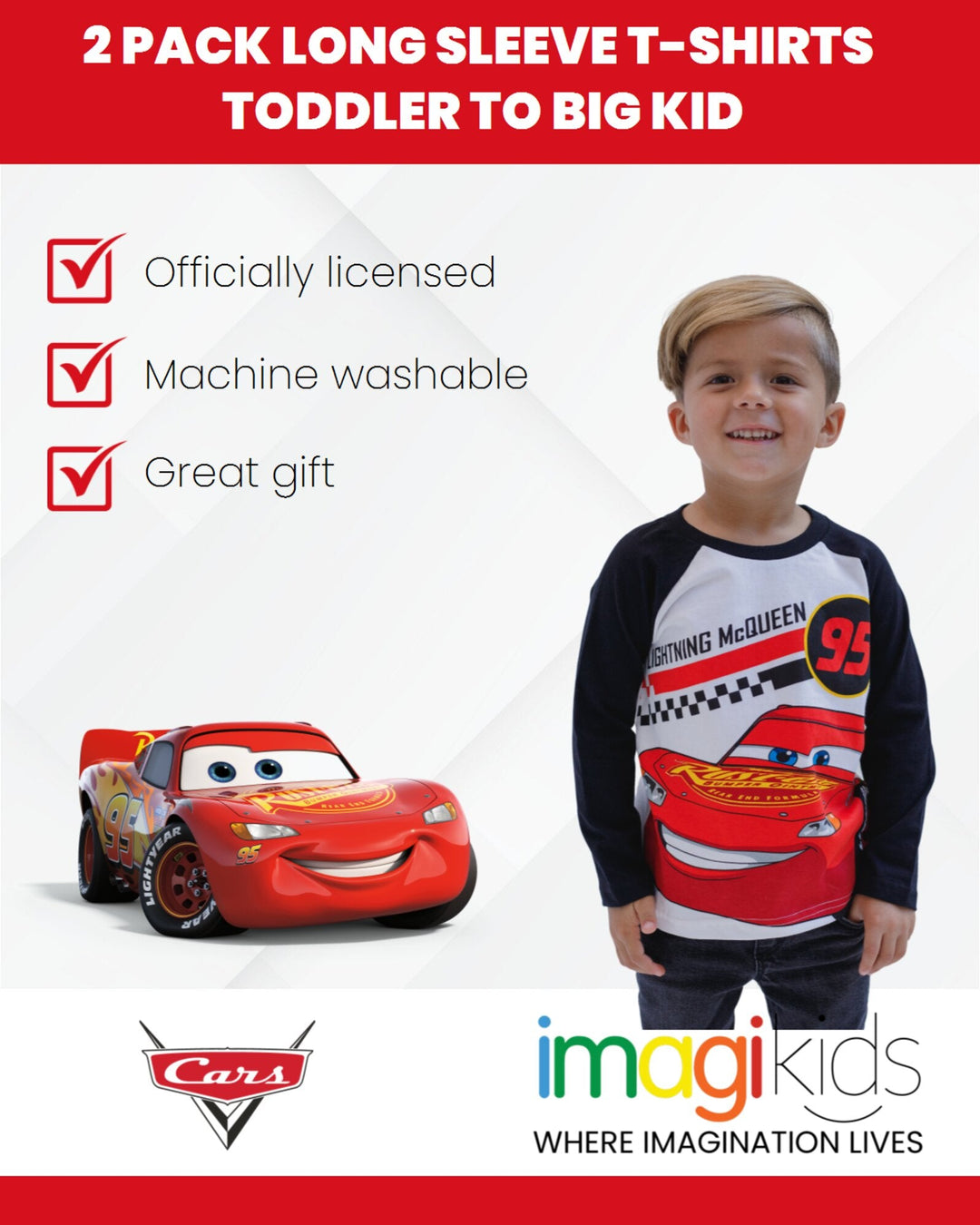 Disney Cars 2 Pack Long Sleeve T-Shirts - imagikids