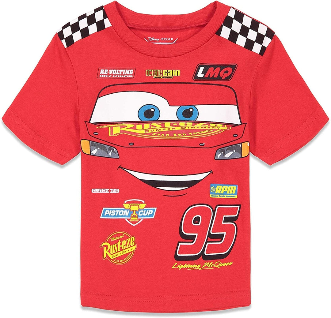 Disney Cars Lightning McQueen 3 Pack Graphic Short Sleeve T-Shirt - imagikids