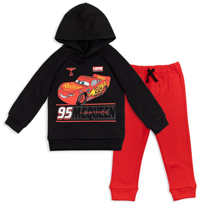 Disney Cars Lightning McQueen Fleece Pullover Hoodie and Pants Outfit Set - imagikids