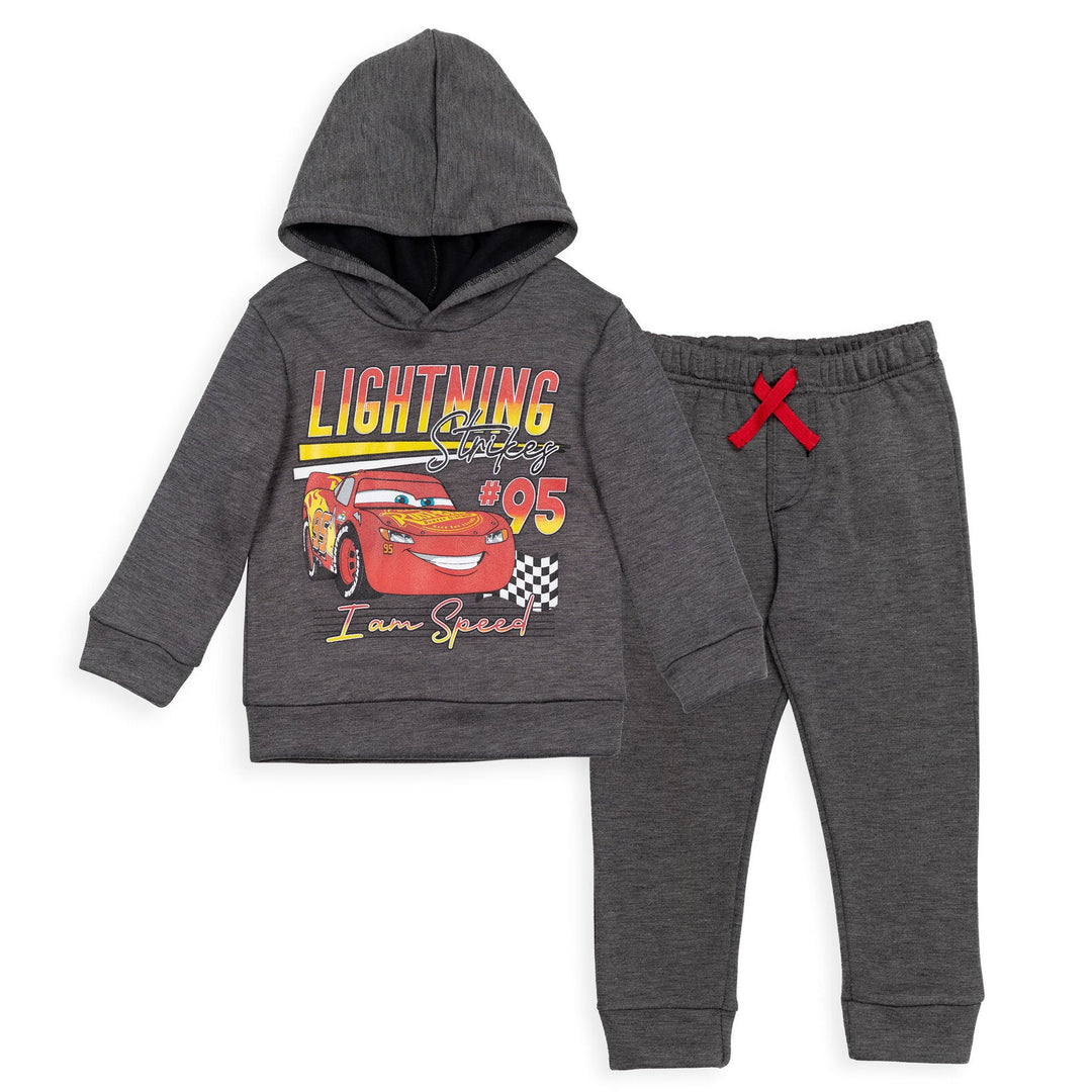 Disney Cars Lightning McQueen Fleece Pullover Hoodie and Pants Outfit Set - imagikids