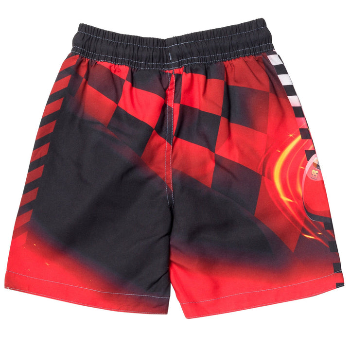 Disney Cars Lightning McQueen UPF 50+ Rash Guard Swim Trunks Outfit Set - imagikids