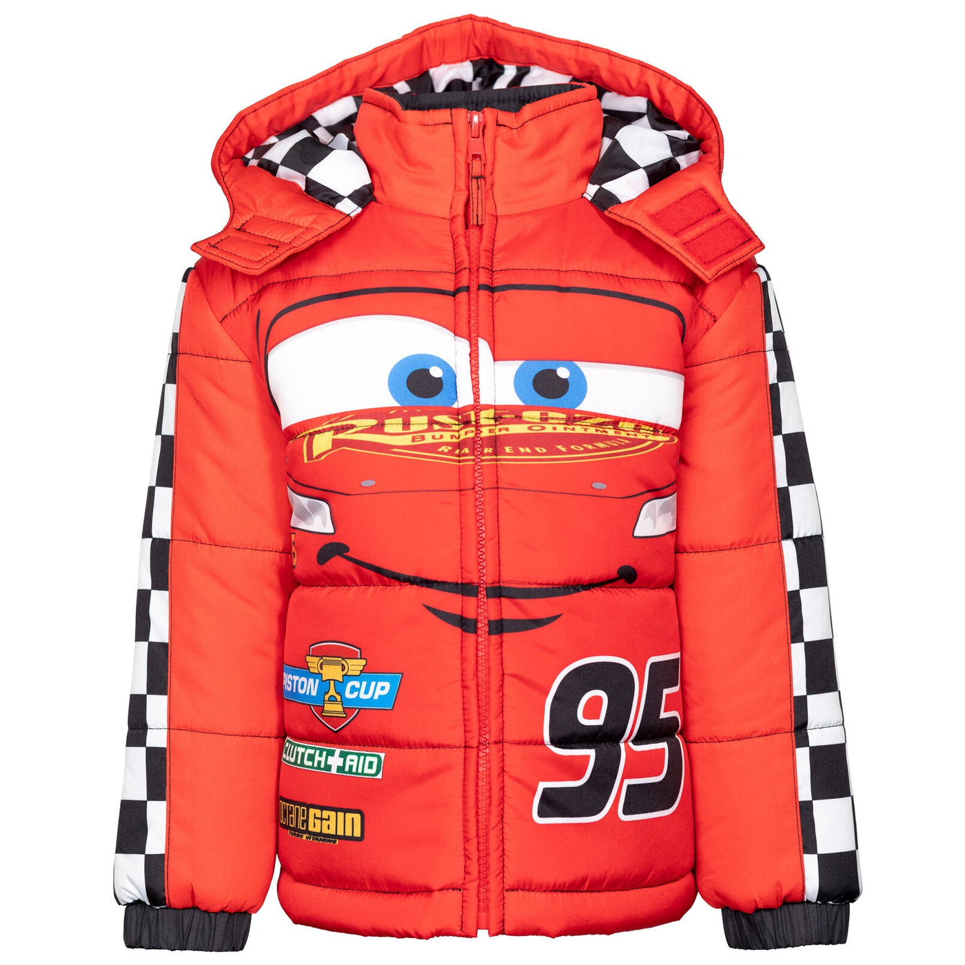 Disney Cars Lightning McQueen Zip Up Winter Coat Puffer Jacket - imagikids