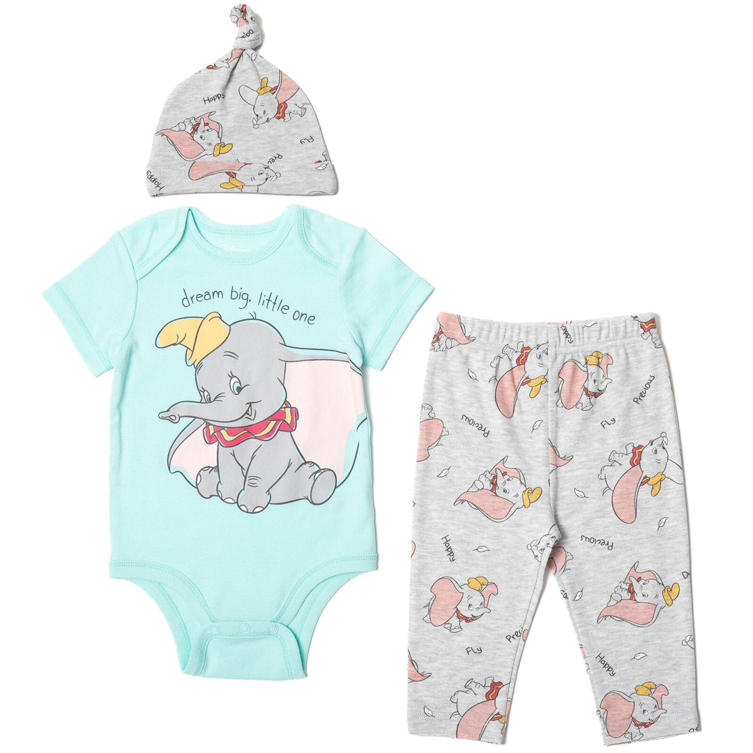 Disney Disney Classics Dumbo Bodysuit Pants and Hat 3 Piece Outfit Set - imagikids