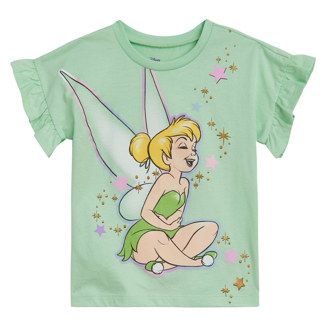 Disney Disney Classics Tinker Bell T-Shirt and Chambray Bike Shorts Outfit Set - imagikids