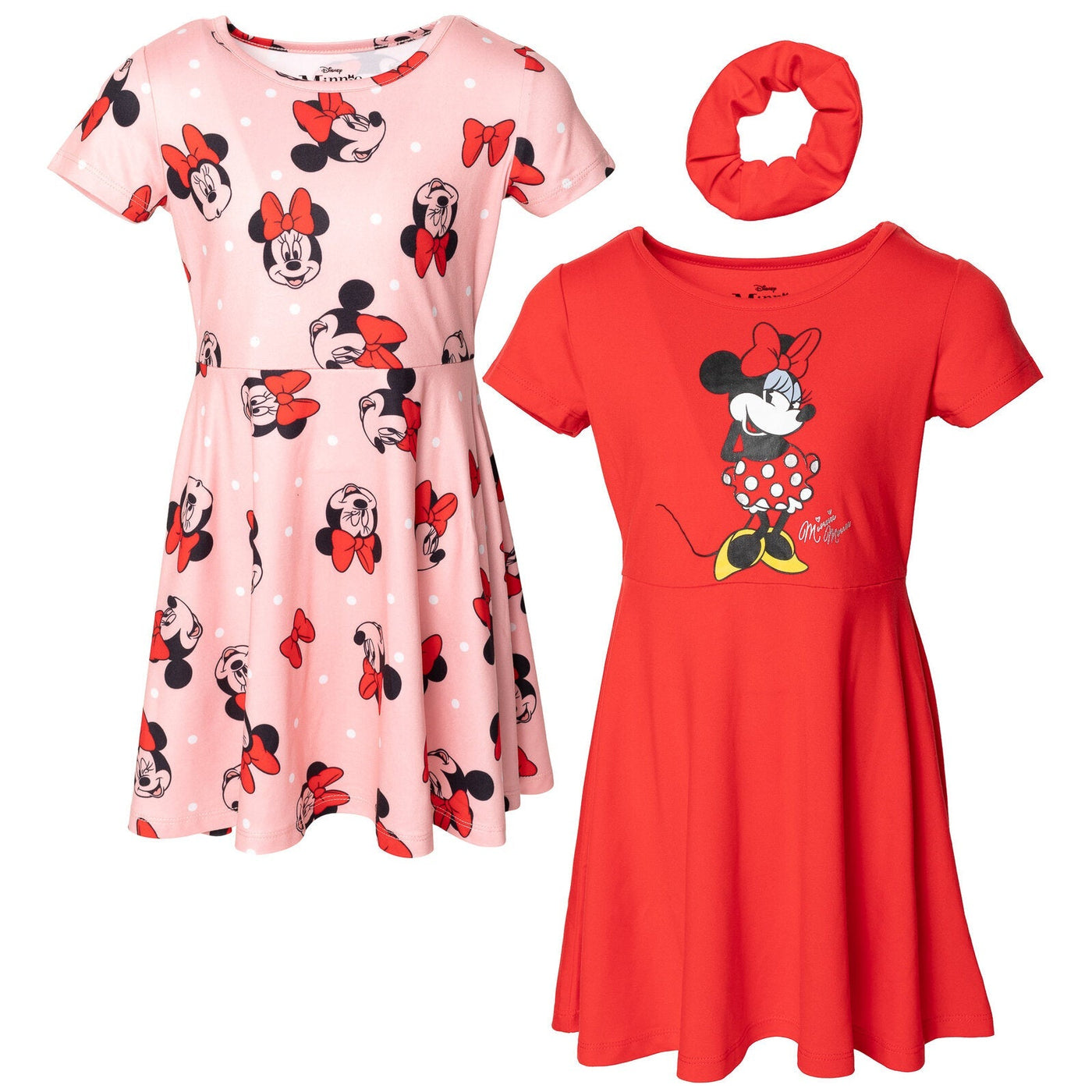 Disney Encanto Minnie Mouse Isabela Luisa Mirabel Girls Skater Dresses and Scrunchie Toddler to Big Kid - imagikids