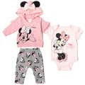 Disney Fleece Pullover Hoodie Bodysuit and Pants 3 Piece Outfit Set