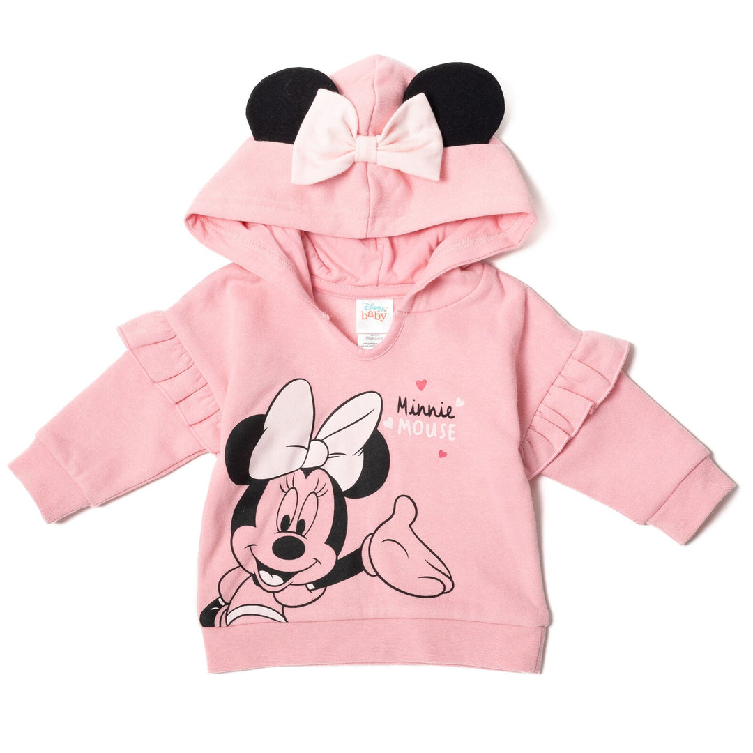 Disney Fleece Pullover Hoodie Bodysuit and Pants 3 Piece Outfit Set - imagikids