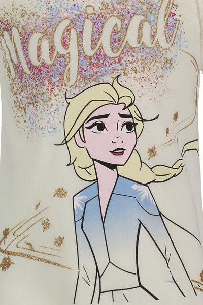 Disney Frozen Queen Elsa Fur Fleece T-Shirt and Leggings Outfit Set - imagikids