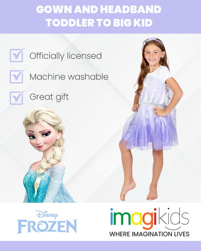 Disney Frozen Queen Elsa Gown and Headband - imagikids