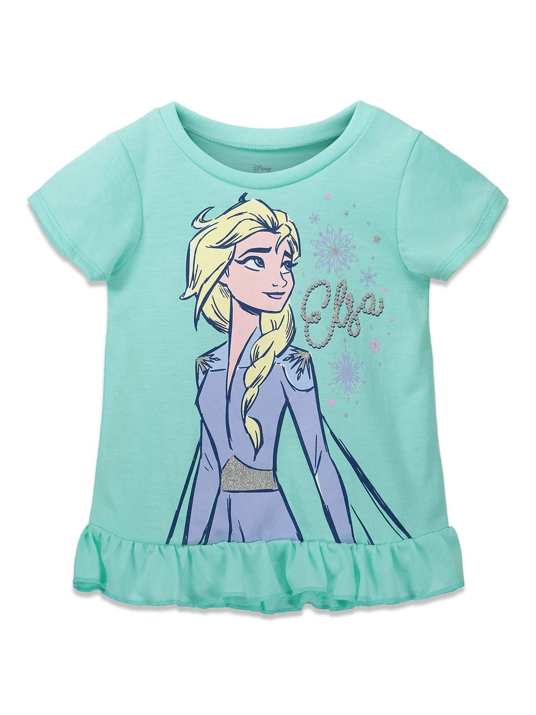 Disney Frozen Queen Elsa Peplum T-Shirt and French Terry Shorts Outfit Set - imagikids