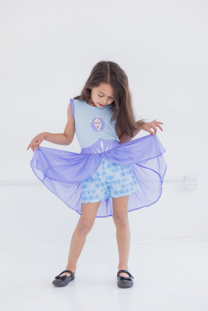 Disney Frozen Queen Elsa Romper With Skirt Overlay - imagikids