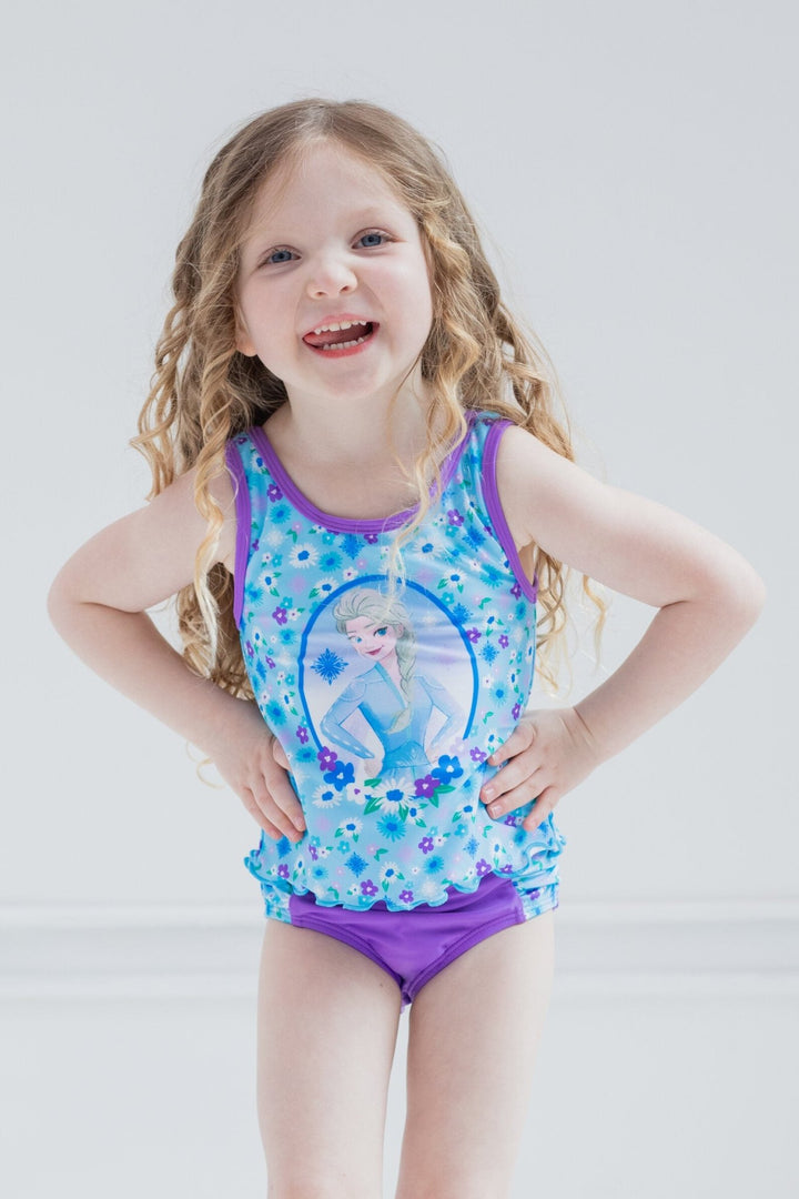 Disney Frozen Queen Elsa UPF 50+ Tankini Top Bikini Bottom Swim Set - imagikids