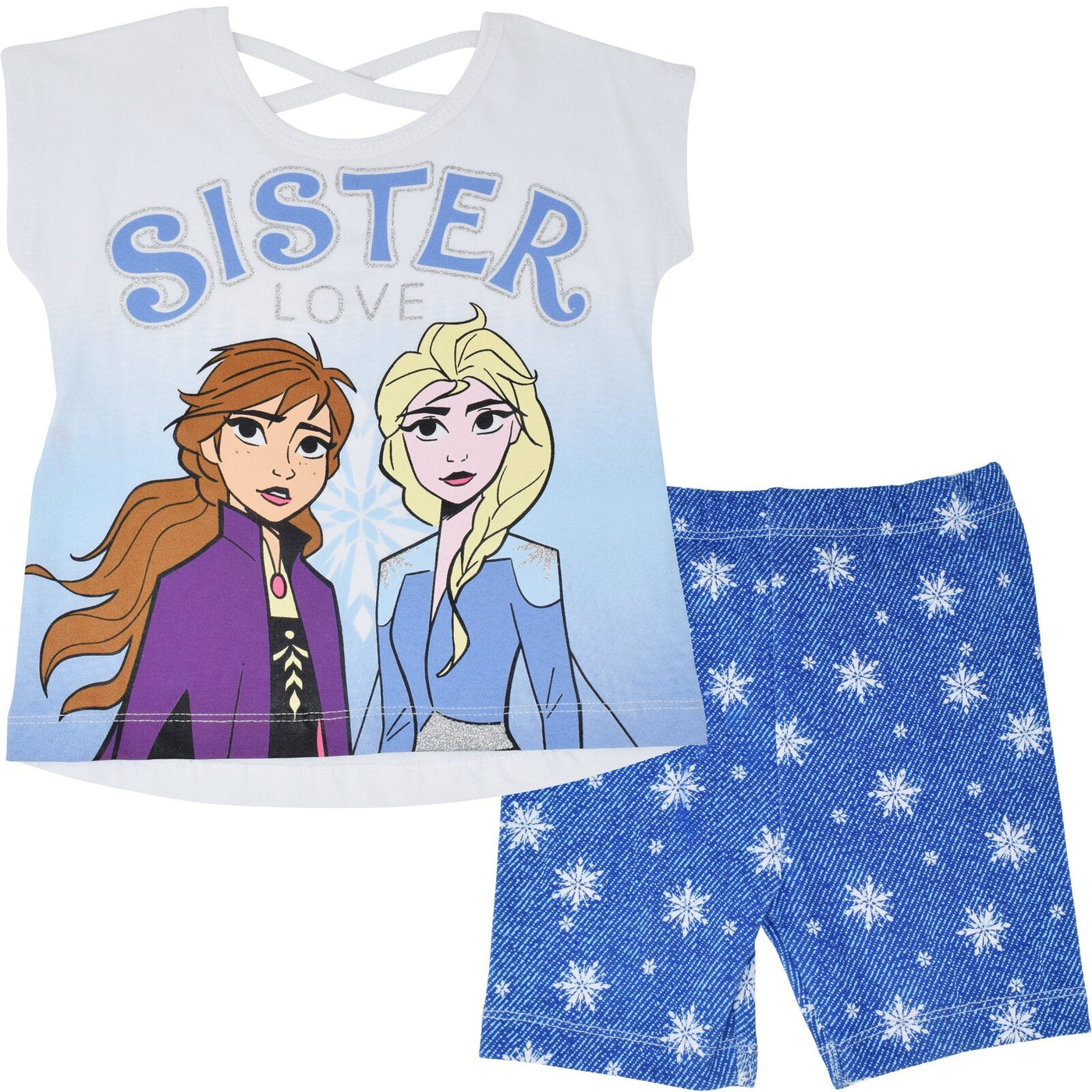 Disney Frozen T-Shirt and Bike Shorts Outfit Set - imagikids