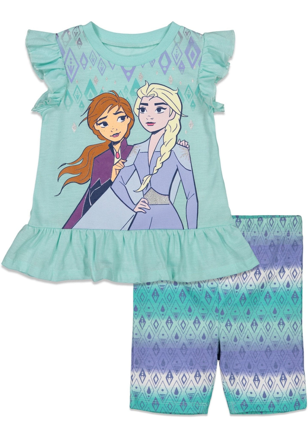 Disney Frozen T-Shirt and Bike Shorts Outfit Set - imagikids