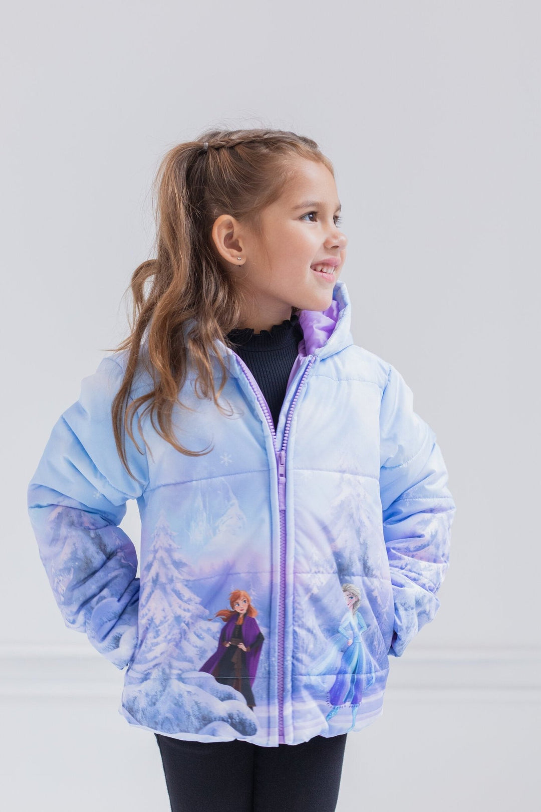 Disney Frozen Zip Up Winter Coat Puffer Jacket - imagikids