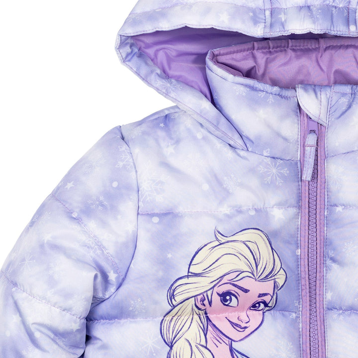 Disney Frozen Zip Up Winter Coat Puffer Jacket - imagikids