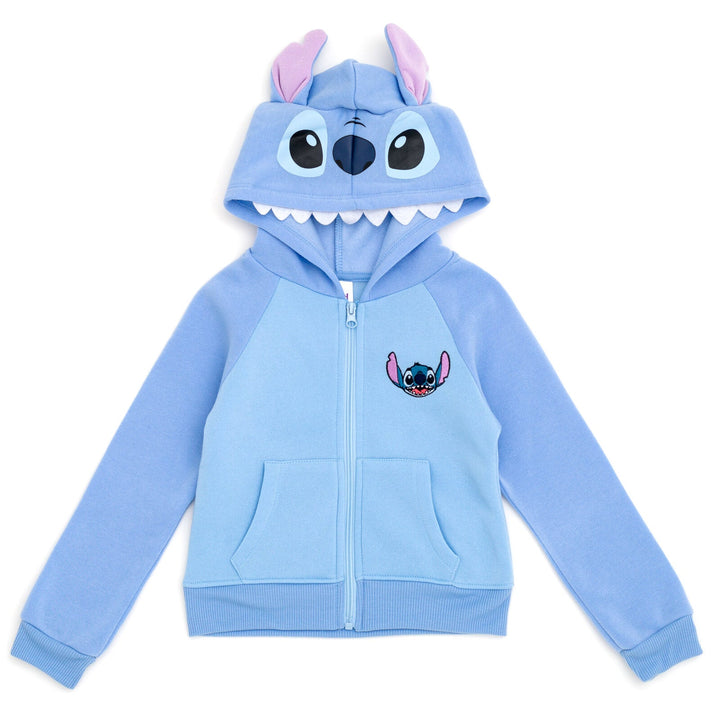 Disney Lilo & Stitch Girls French Terry Zip Up Cosplay Hoodie - imagikids