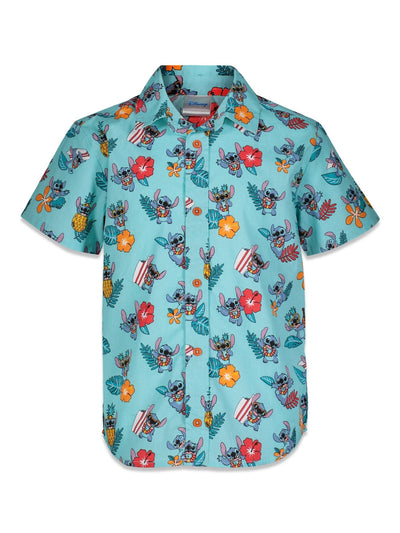 Disney Lilo & Stitch Hawaiian Button Down Dress Shirt - imagikids