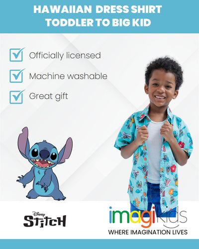 Disney Lilo & Stitch Hawaiian Button Down Dress Shirt - imagikids