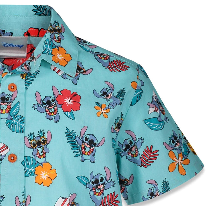 Disney Lilo & Stitch Hawaiian Button Down Dress Shirt - imagikids