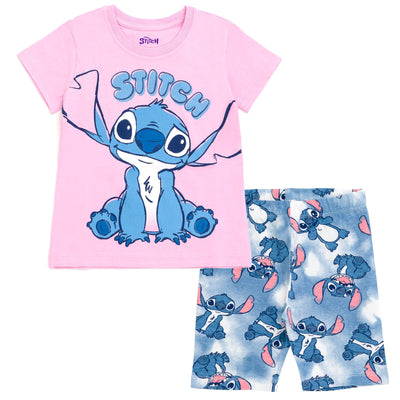 Disney Lilo & Stitch Stitch T-Shirt and Bike Shorts Outfit Set - imagikids