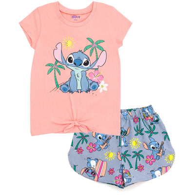 Disney Lilo & Stitch Stitch T-Shirt and Chambray Shorts Outfit Set - imagikids