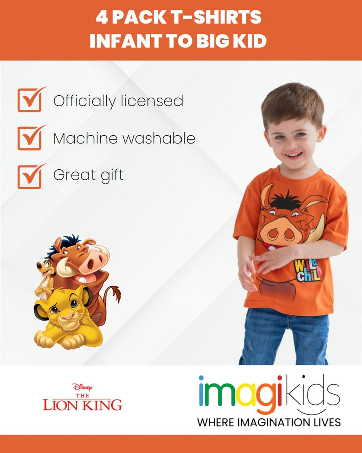 Disney Lion King 4 Pack T-Shirts - imagikids