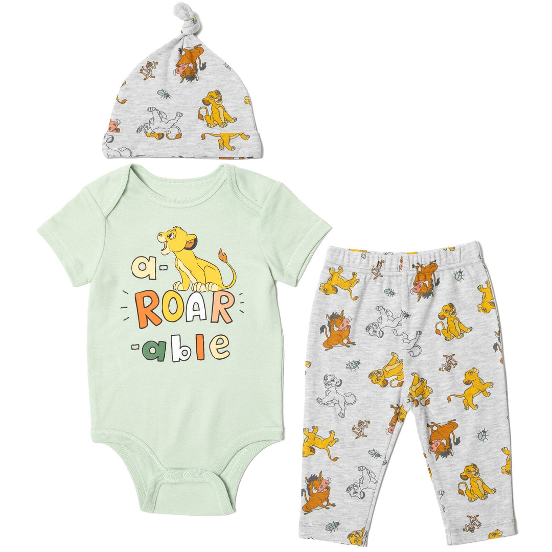 Disney Lion King Bodysuit Pants and Hat 3 Piece Outfit Set - imagikids